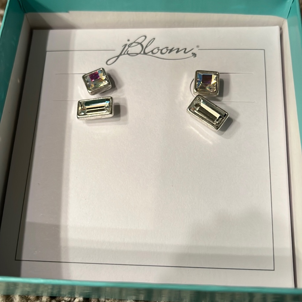 JBloom Rhinestone Stud Earrings -2 pair